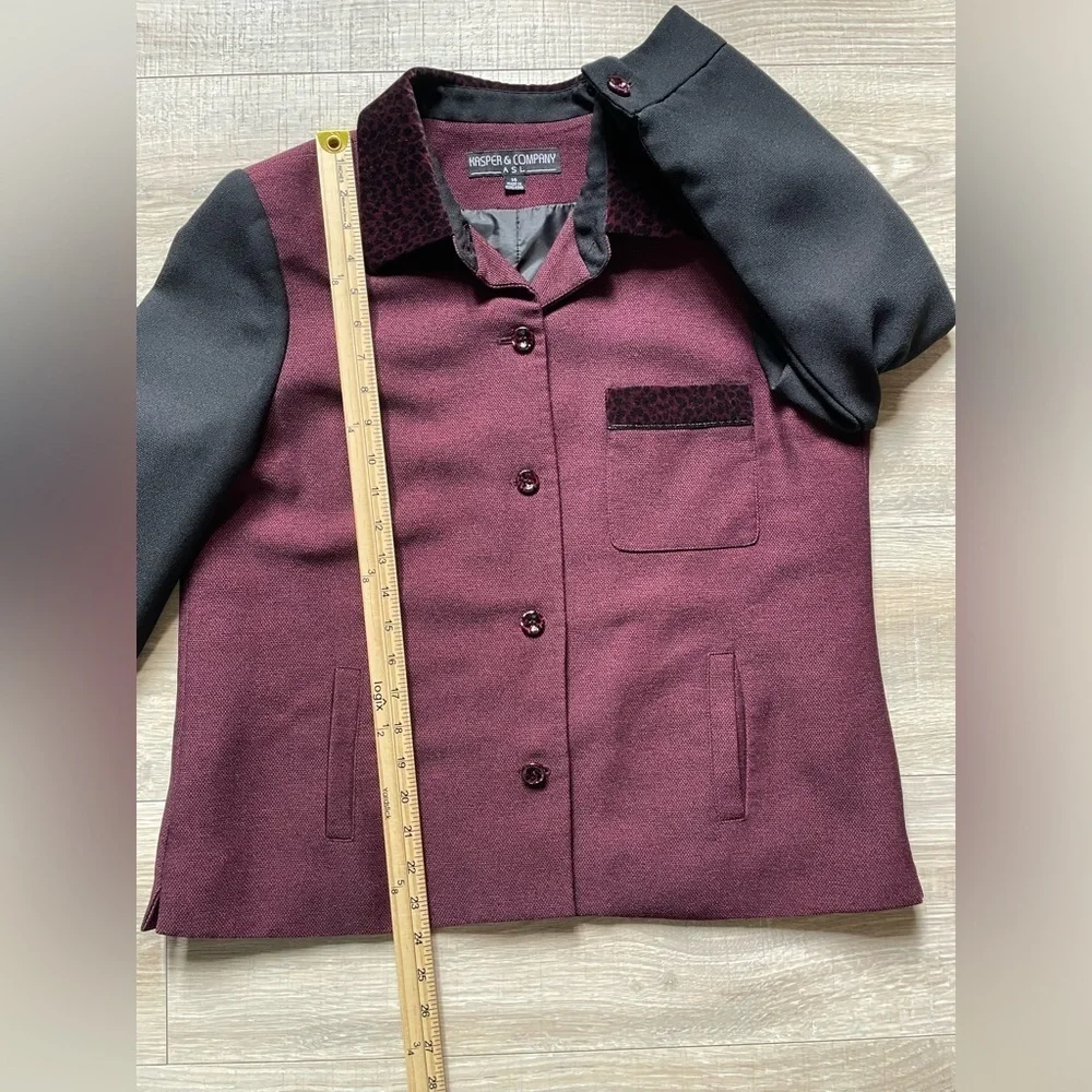 Kasper & Company ASL Burgundy & Black Skirt Suit | Women’s 14